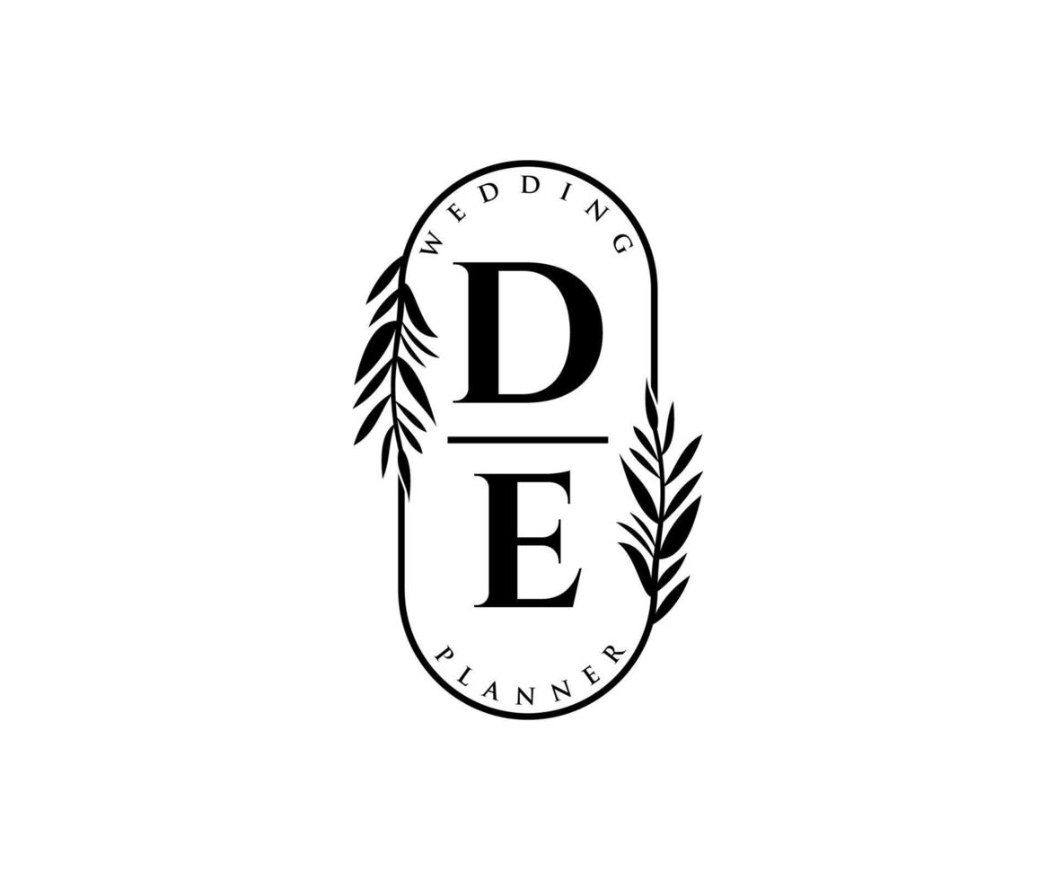 de initialer brev bröllop monogram logotyper samling, hand dragen modern minimalistisk och blommig mallar för inbjudan kort, spara de datum, elegant identitet för restaurang, boutique, Kafé i vektor