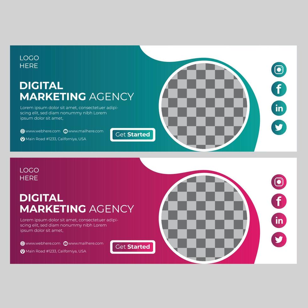 Facebook-Cover für digitales Marketing vektor