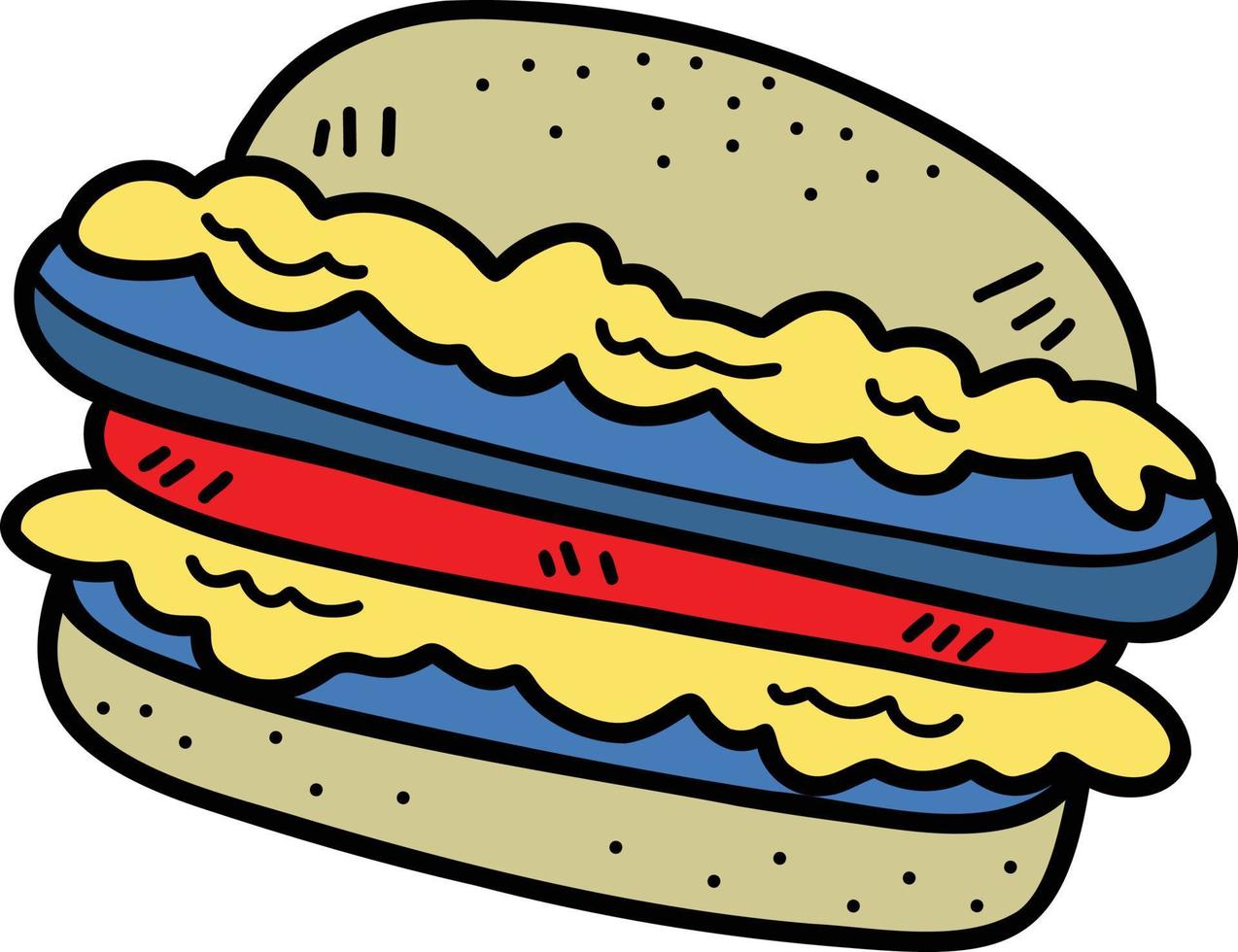 hand gezeichnete hamburgerillustration vektor