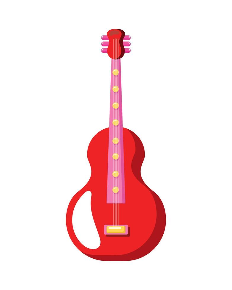 röd gitarr instrument musikalisk vektor