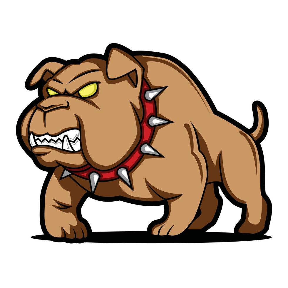 wütende braune bulldoggenillustration vektor