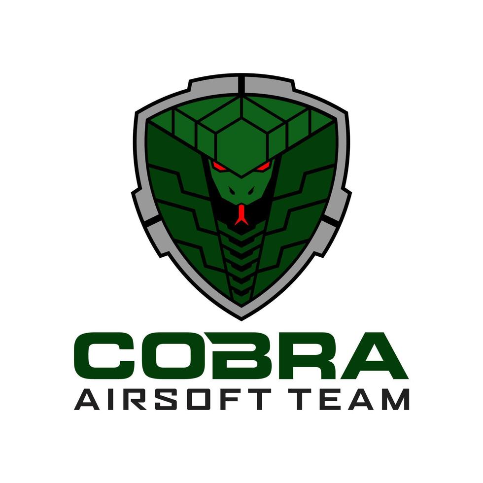 kobra bricka militär airsoft taktisk team logotyp mall vektor