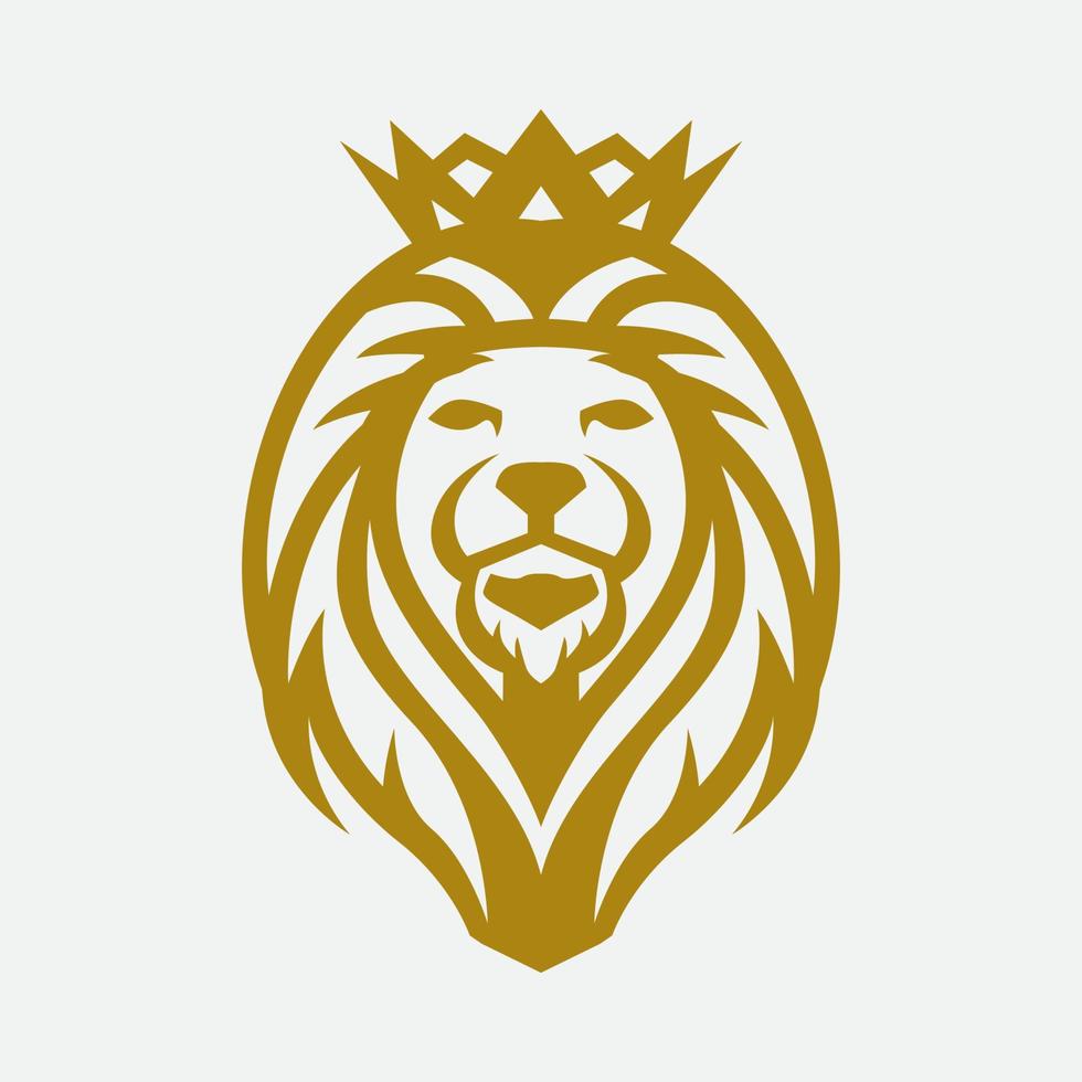 König der Löwen-Vektor-Logo-Icon-Design-Illustration-Vorlage vektor