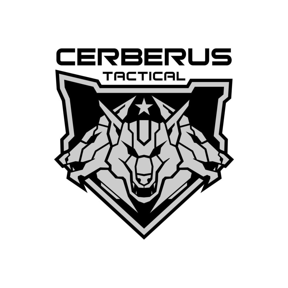 cerberus taktisk logotyp design vektor