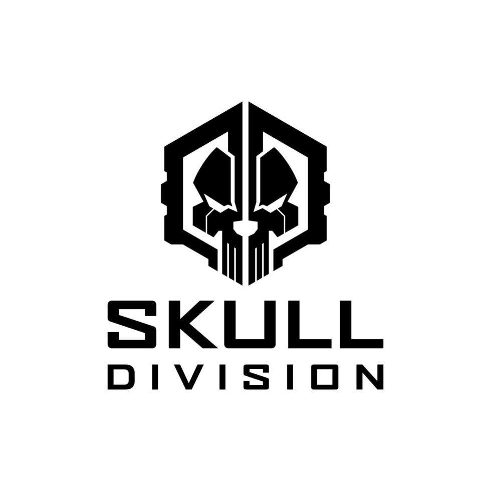 skalle taktisk division militär logotyp design vektor