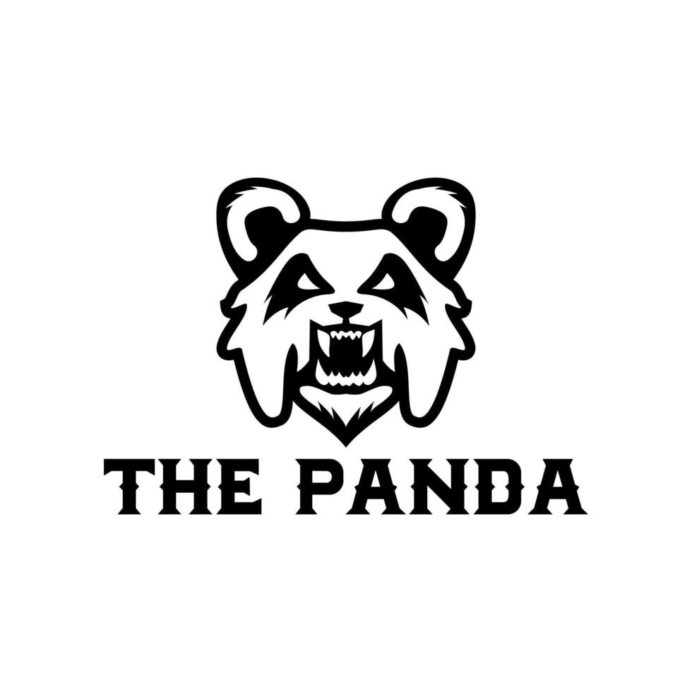 Wütende Panda-Logo-Design-Vektor-Shiluiete-Vorlage vektor