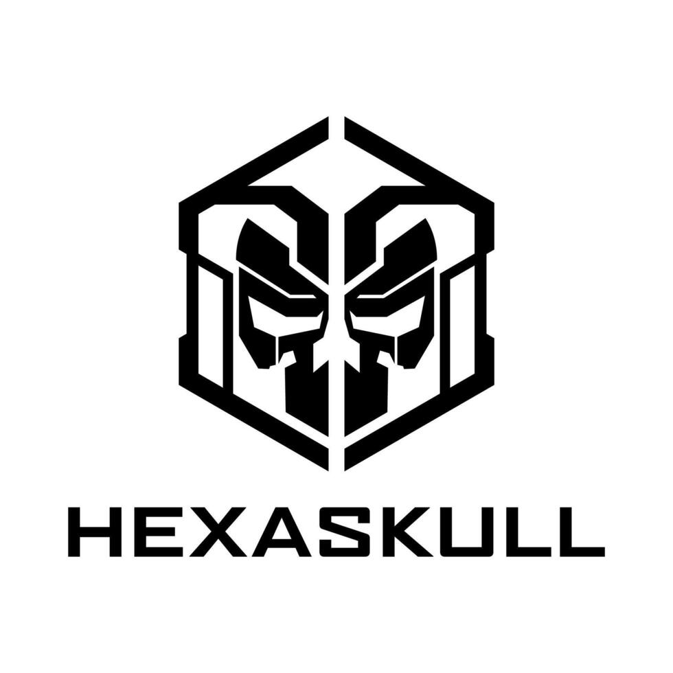 Hexagon-Totenkopf-Logo-Vektor vektor