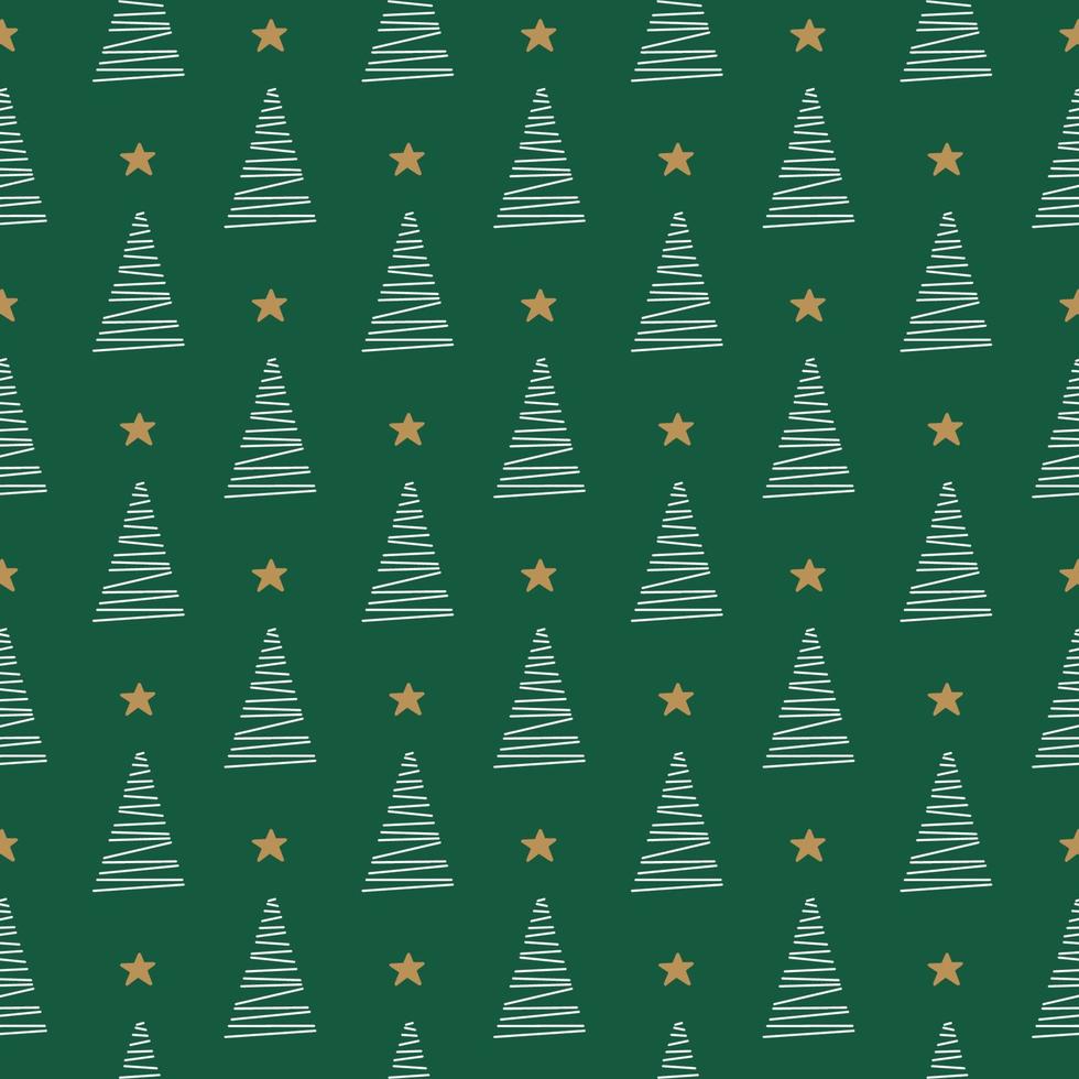 einfaches weihnachtsbaummuster auf grünem hintergrund vektor