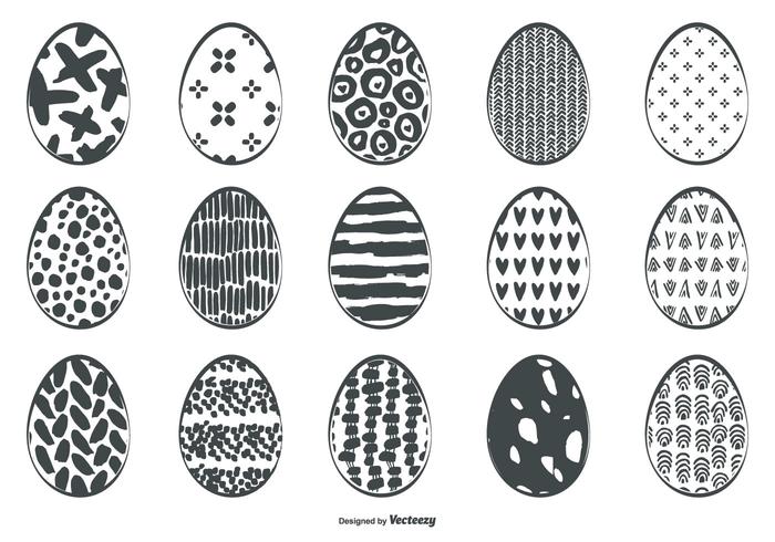 Netter Sketchy Osterei-Sammlung vektor