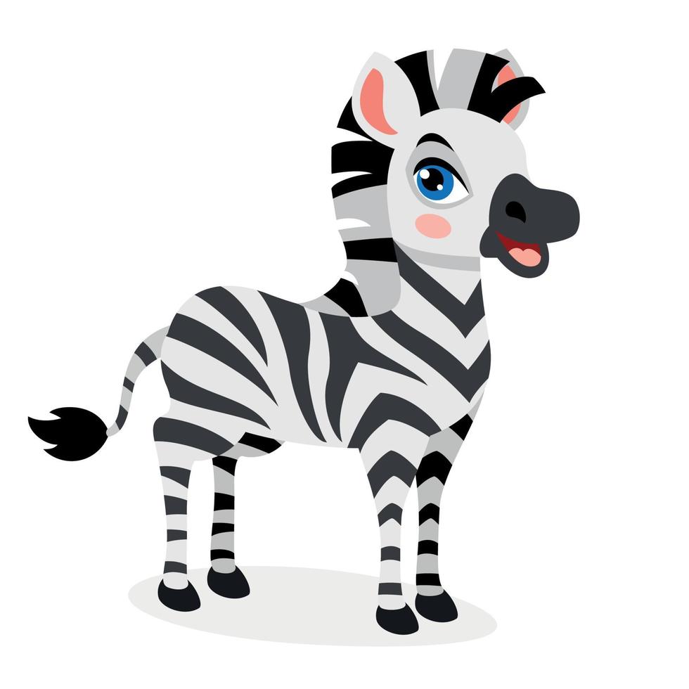 karikaturillustration eines zebraafrikas, tier, tiere, baby, karikatur, charakter, illustration, dschungel, säugetier, streifen, vektor, wild, tierwelt, zebra, zoo vektor