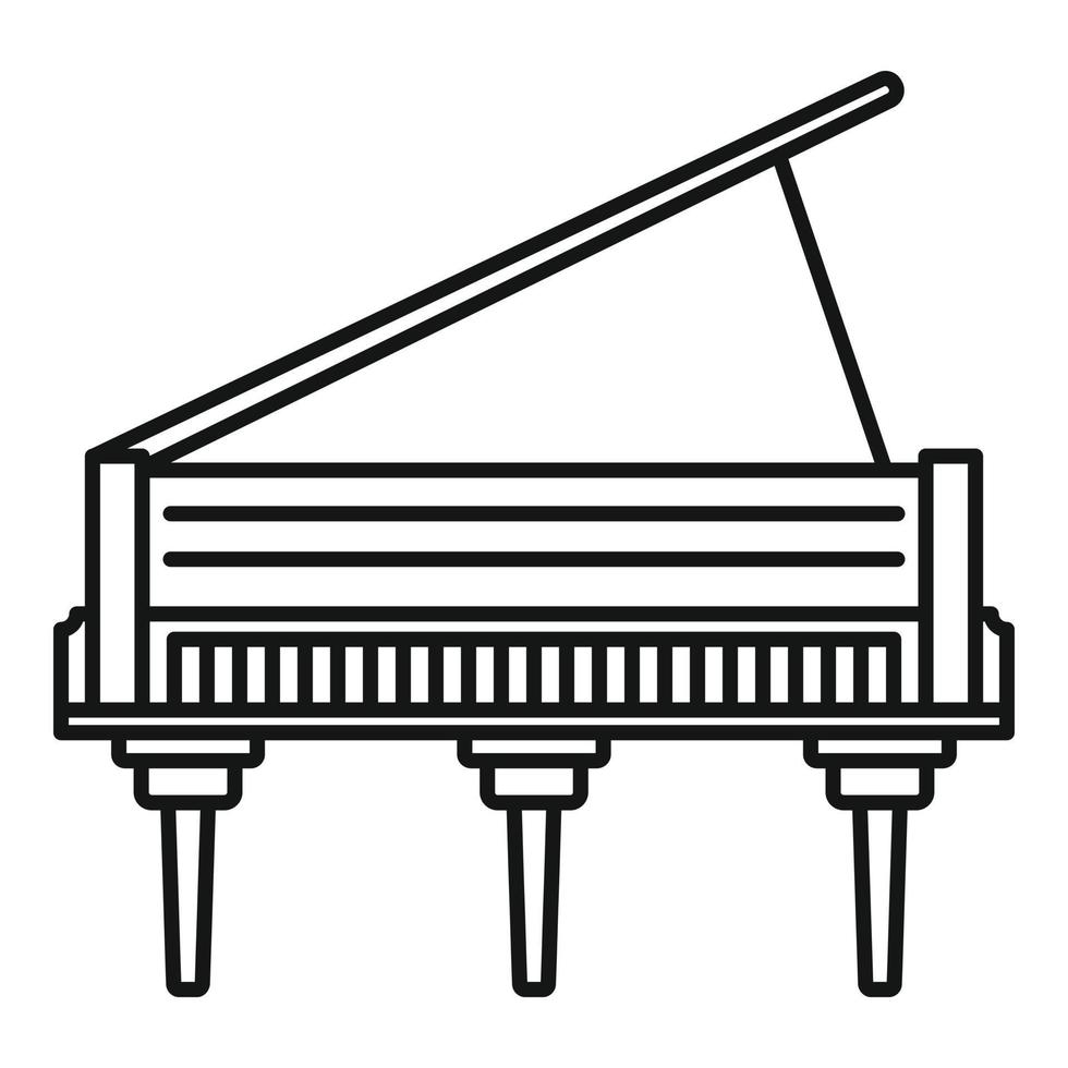 klassisk stor piano ikon, översikt stil vektor