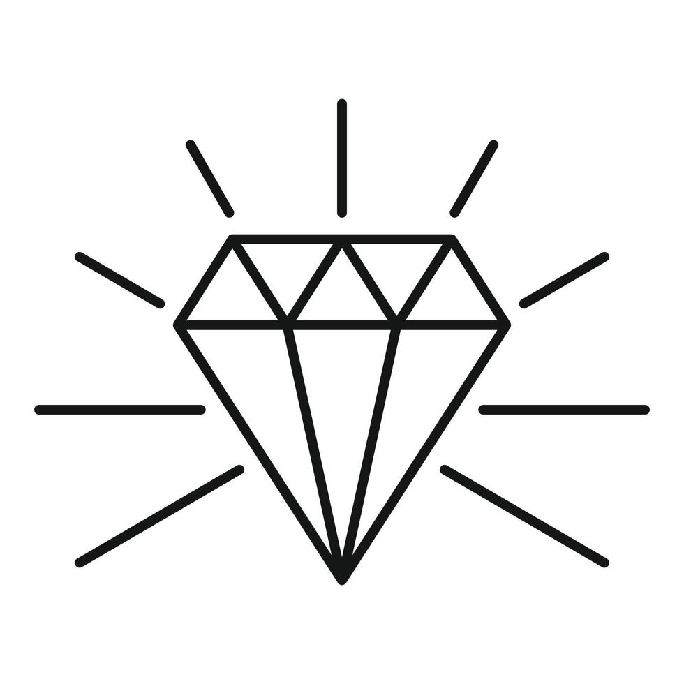 diamant börja ikon, översikt stil vektor