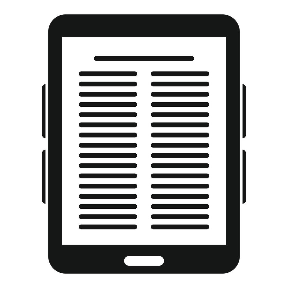 E-Book-Symbol aus Papier, einfacher Stil vektor