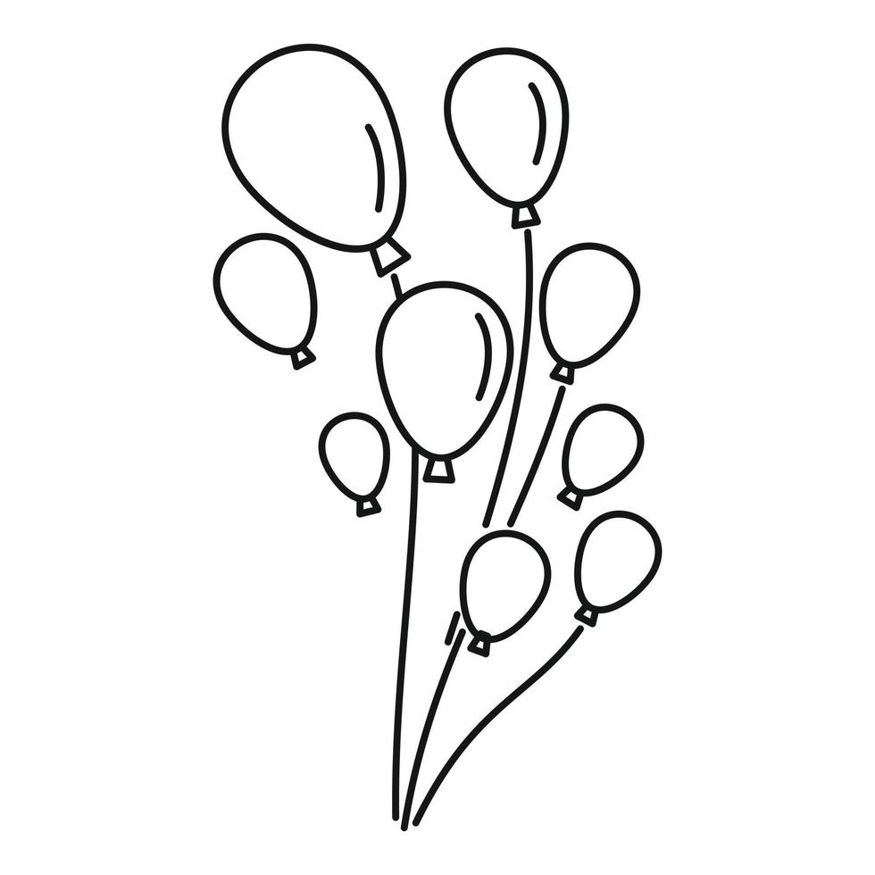 fest ballonger ikon, översikt stil vektor