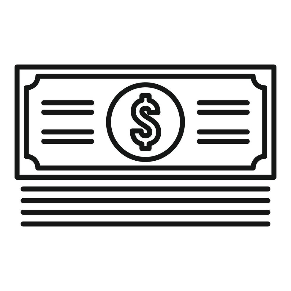 Cash-Stack-Symbol, Outline-Stil vektor