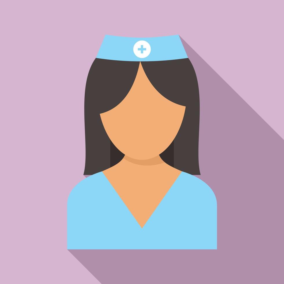 nödsituation sjuksköterska ikon, platt stil vektor