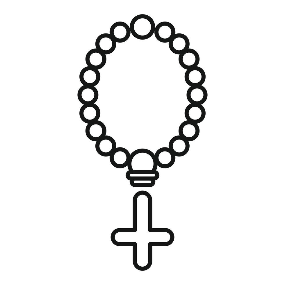 Symbol für christliche Perlen, Umrissstil vektor