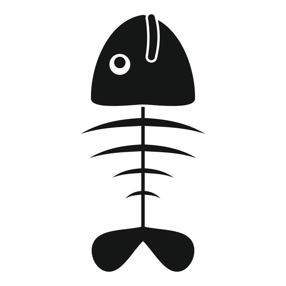 fisk skalle ikon, enkel stil vektor