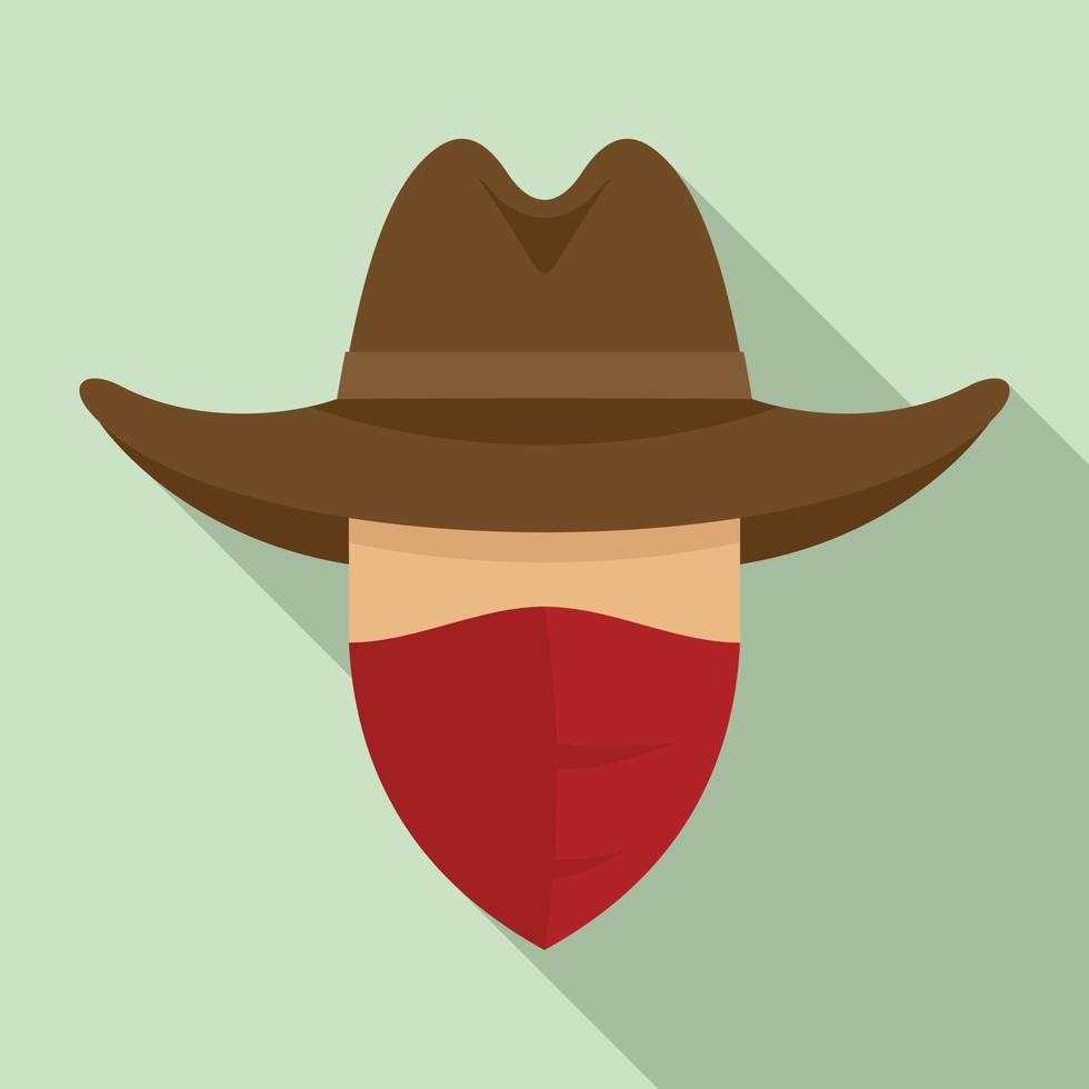 öken- cowboy ikon, platt stil vektor