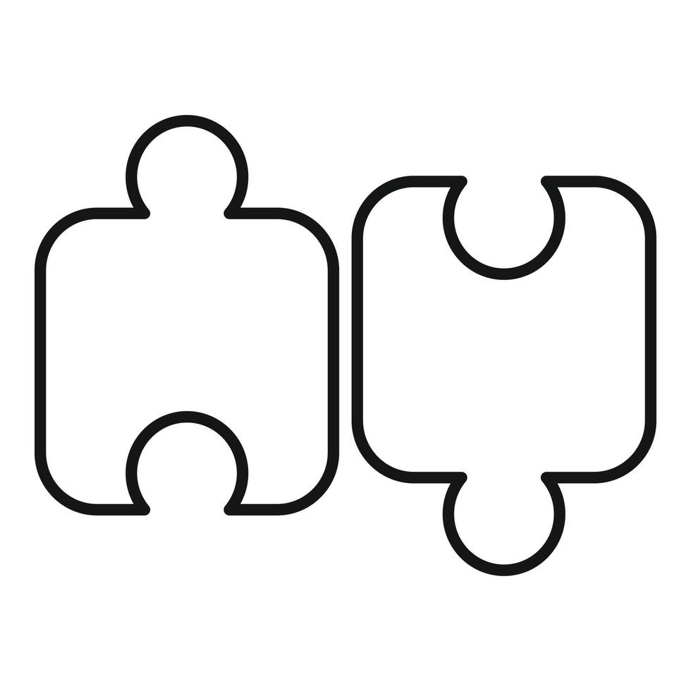 schema pussel ikon, översikt stil vektor