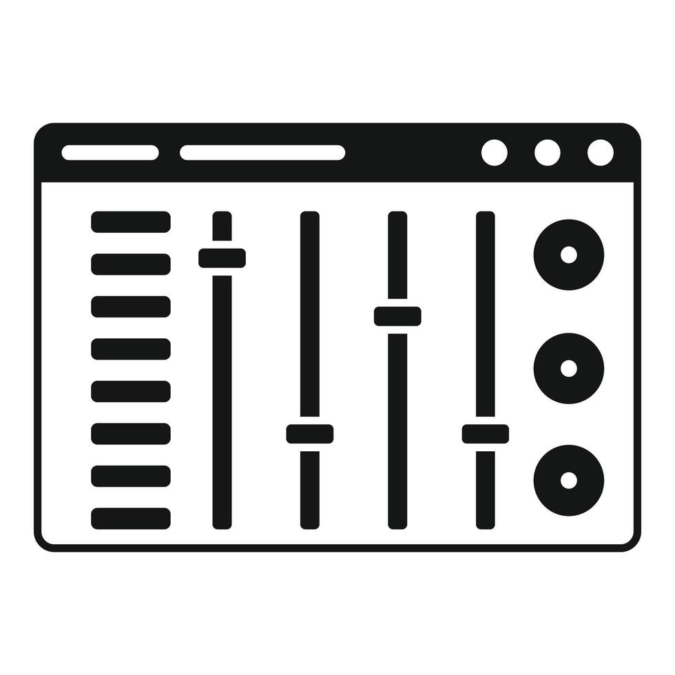 DJ-Mixer-Symbol, einfacher Stil vektor