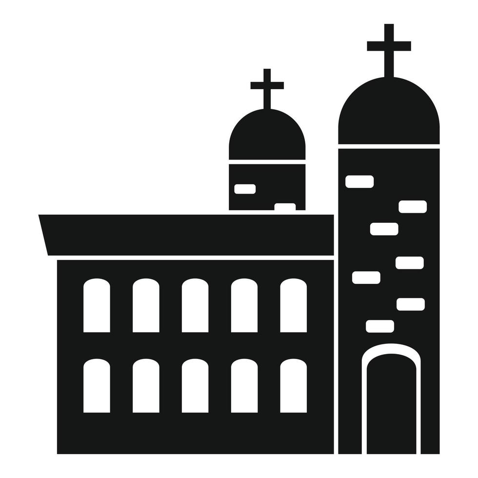 tegel kyrka ikon, enkel stil vektor