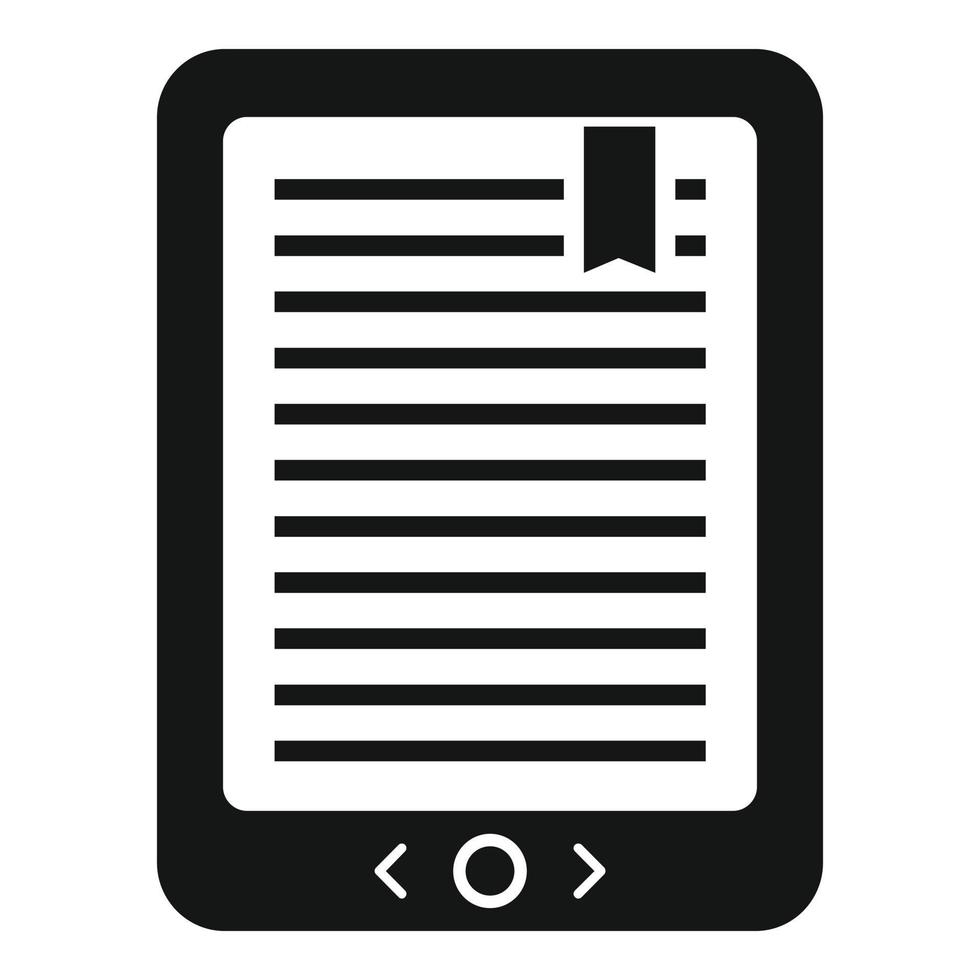 mobiles E-Book-Symbol, einfacher Stil vektor