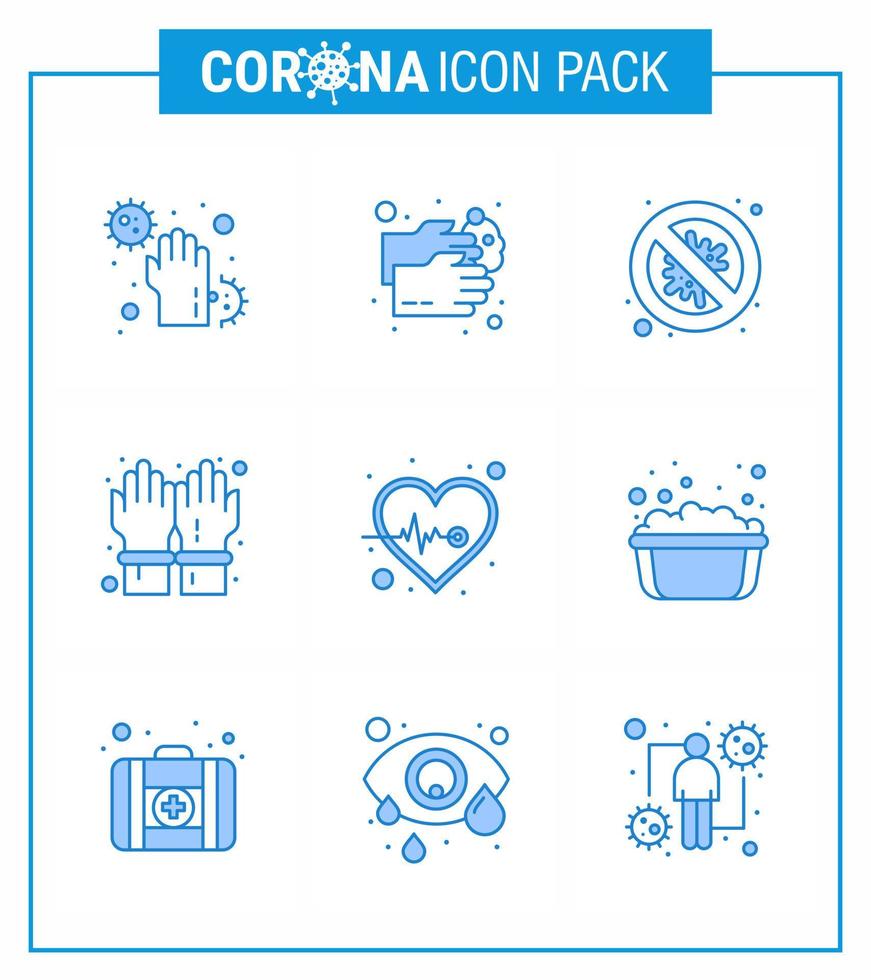 coronavirus medvetenhet ikoner 9 blå ikon korona virus influensa relaterad sådan som säkerhet handskar tvättning fara säkerhet viral coronavirus 2019 nov sjukdom vektor design element