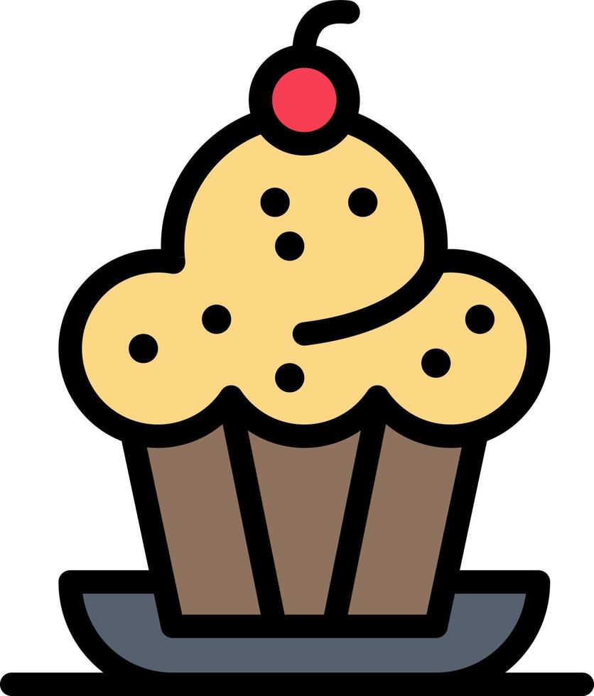 kaka efterrätt muffin ljuv tacksägelse företag logotyp mall platt Färg vektor