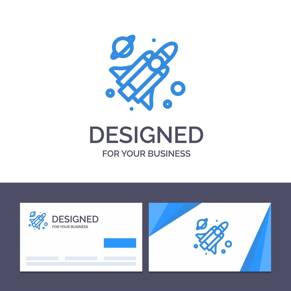 kreativ företag kort och logotyp mall flyga missil vetenskap vektor illustration
