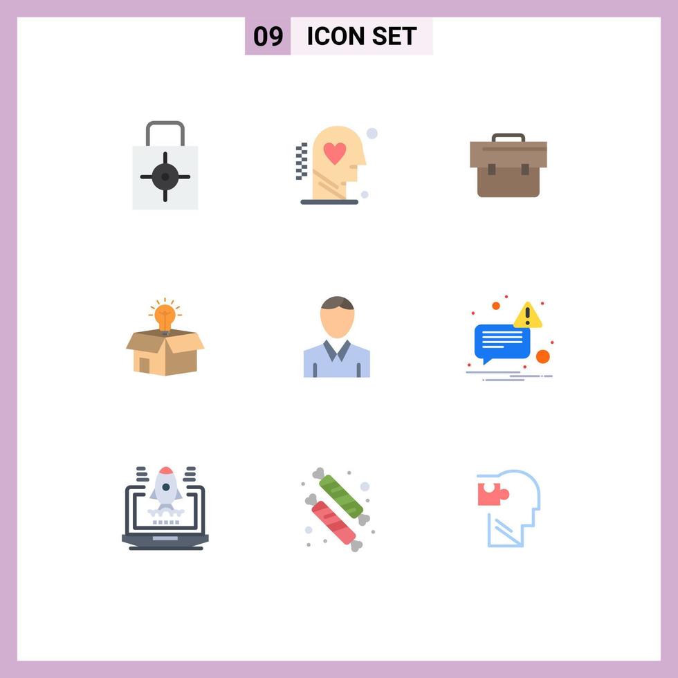 piktogram uppsättning av 9 enkel platt färger av lösning företag bearbeta låda företag redigerbar vektor design element