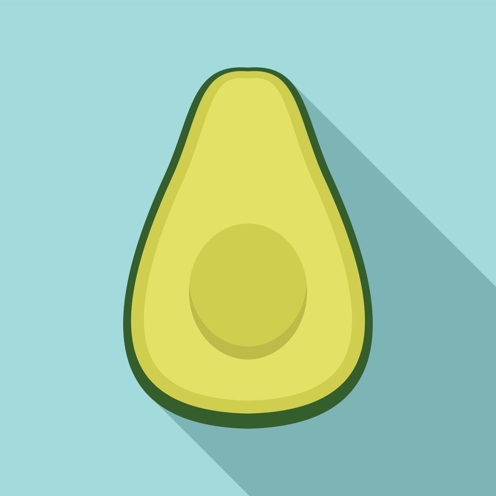 halb sauberes Avocado-Symbol, flacher Stil vektor