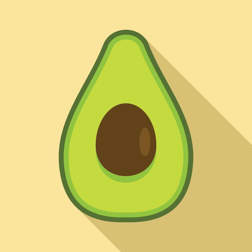vitamin halv avokado ikon, platt stil vektor