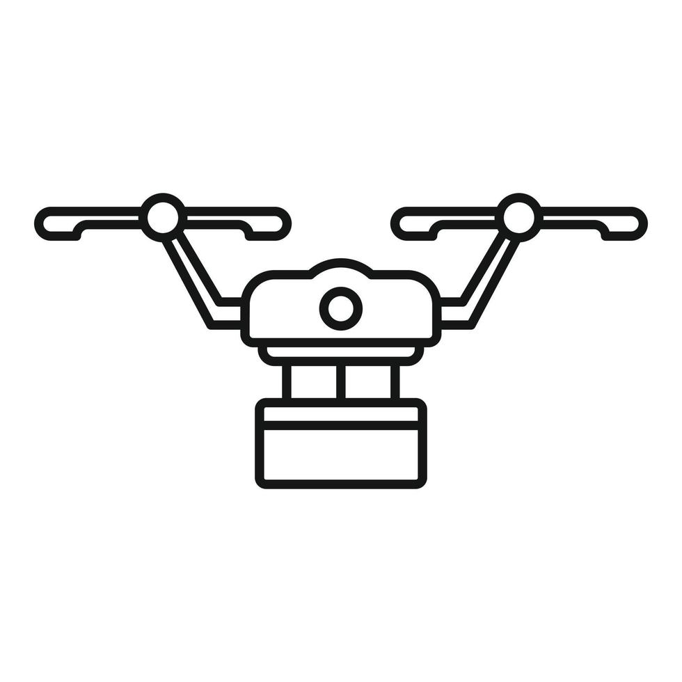 Symbol für die Lieferung von Logistikdrohnen, Umrissstil vektor