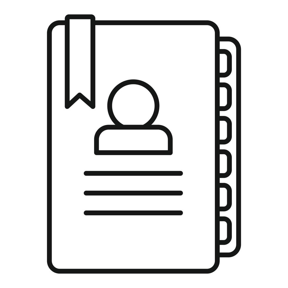 administration anteckningsbok ikon, översikt stil vektor