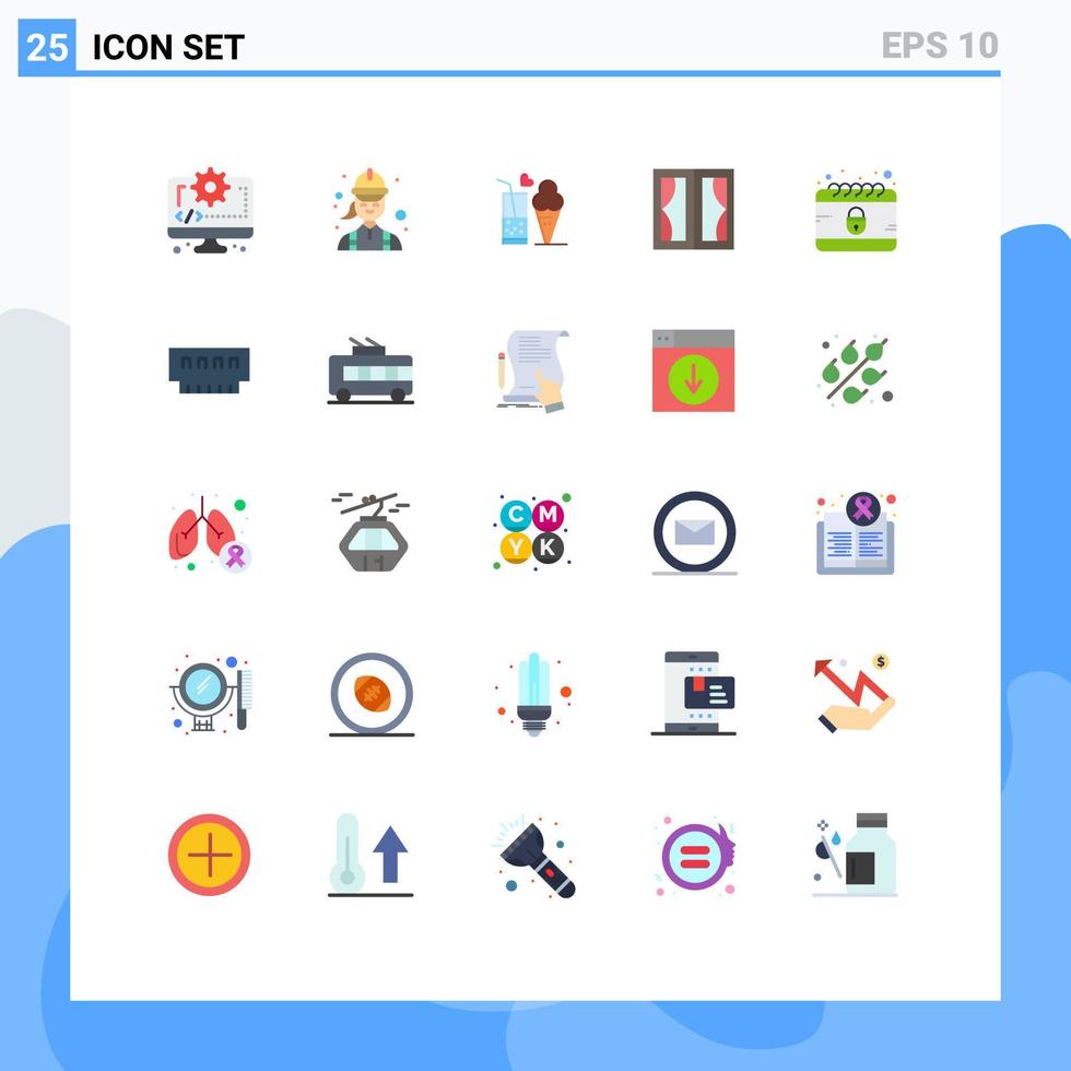 uppsättning av 25 modern ui ikoner symboler tecken för Hem ram tekniker byggnader is grädde redigerbar vektor design element