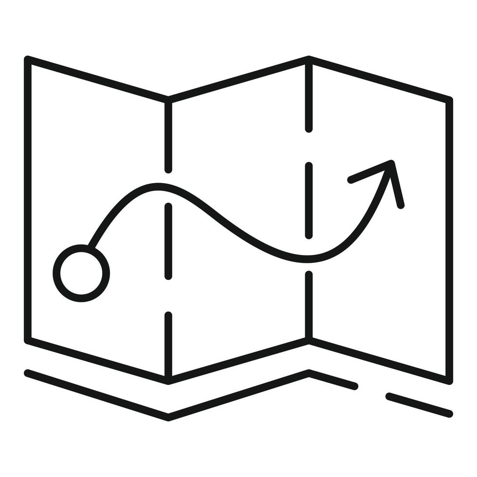 Symbol für die Questroutenkarte, Umrissstil vektor