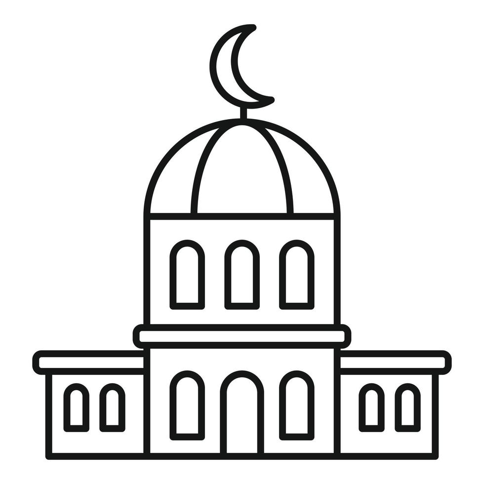 stad moské ikon, översikt stil vektor
