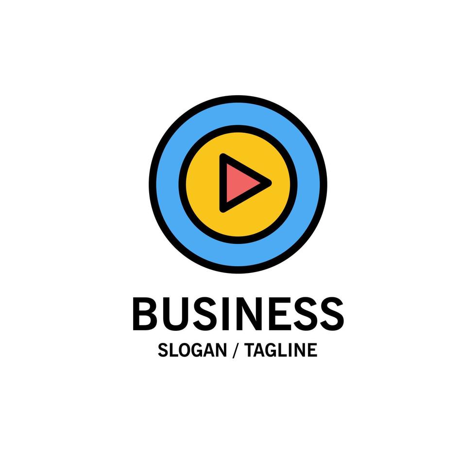 studio play video mp4 business logo template flache farbe vektor