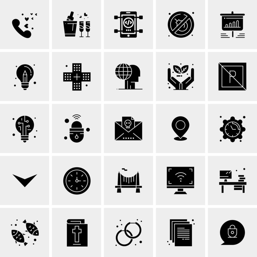 25 universelle Business-Icons Vektor kreative Icon-Illustration zur Verwendung in Web- und Mobilprojekten