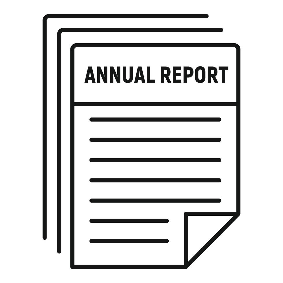 beskatta anual Rapportera ikon, översikt stil vektor