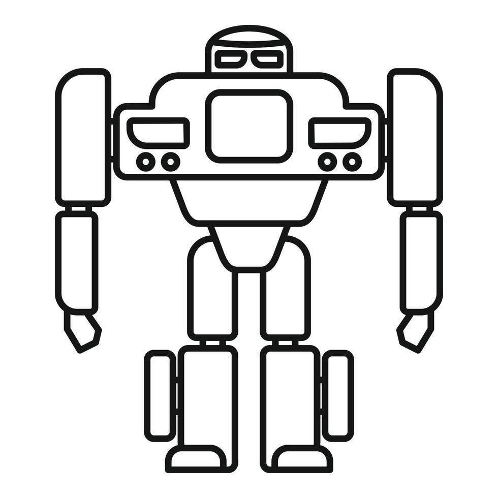 Computer-Roboter-Transformator-Symbol, Umrissstil vektor