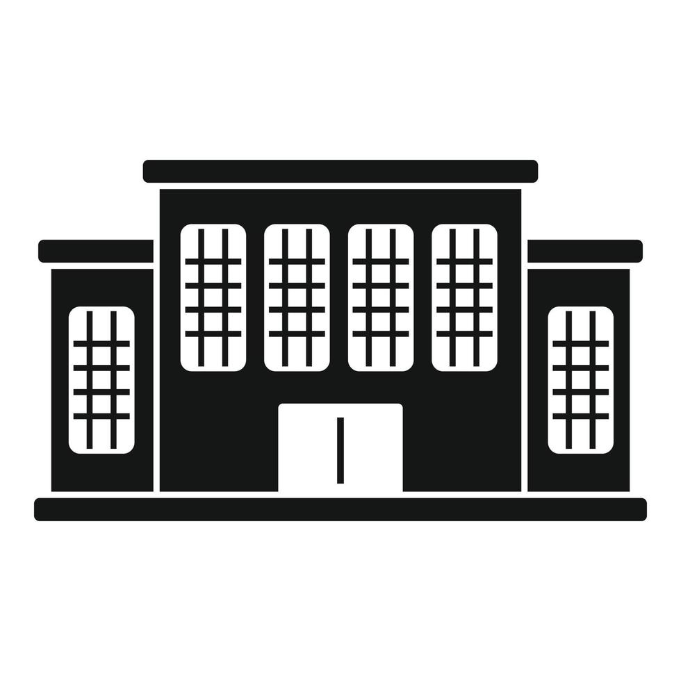 domstol byggnad ikon, enkel stil vektor