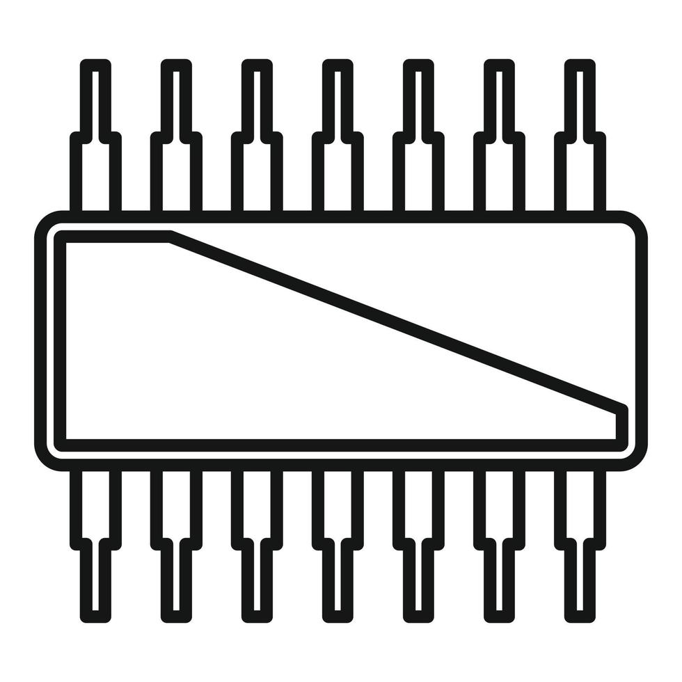 telefon transistor ikon, översikt stil vektor