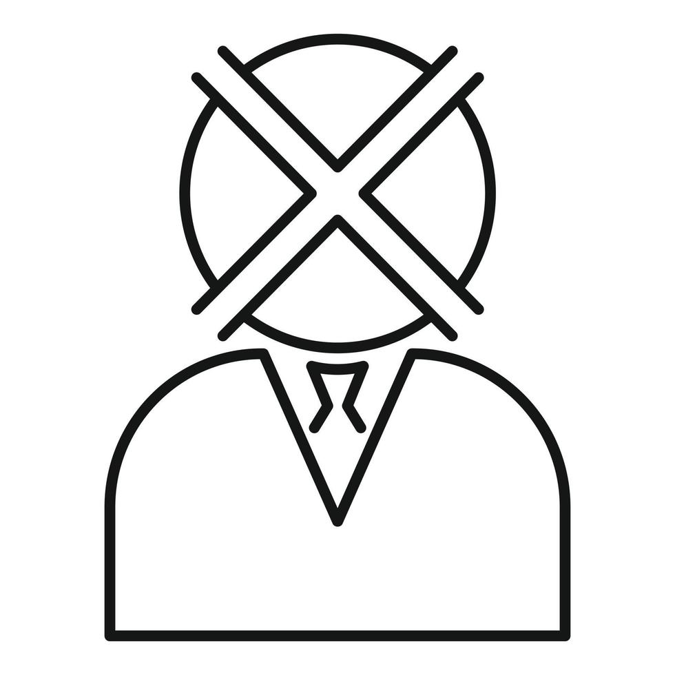 Symbol für arbeitslosen Mann im Büro, Umrissstil vektor