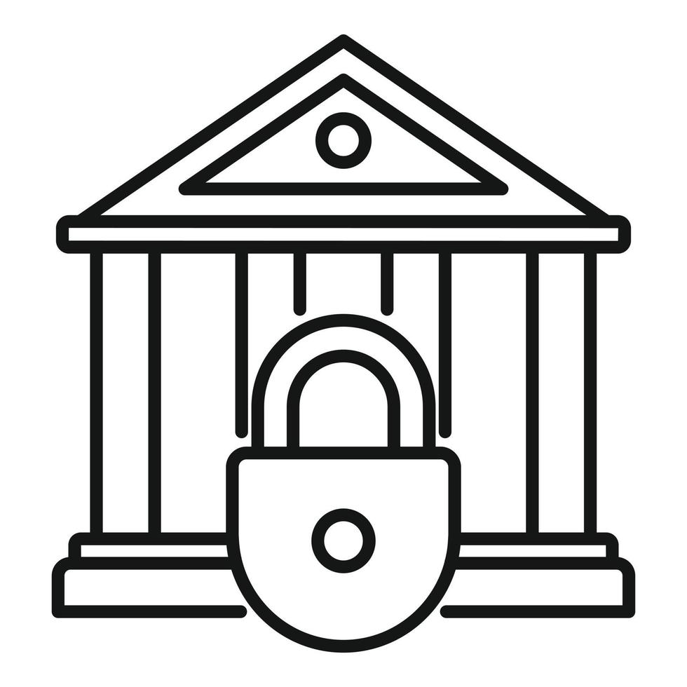 Symbol für geschlossene Bank, Umrissstil vektor