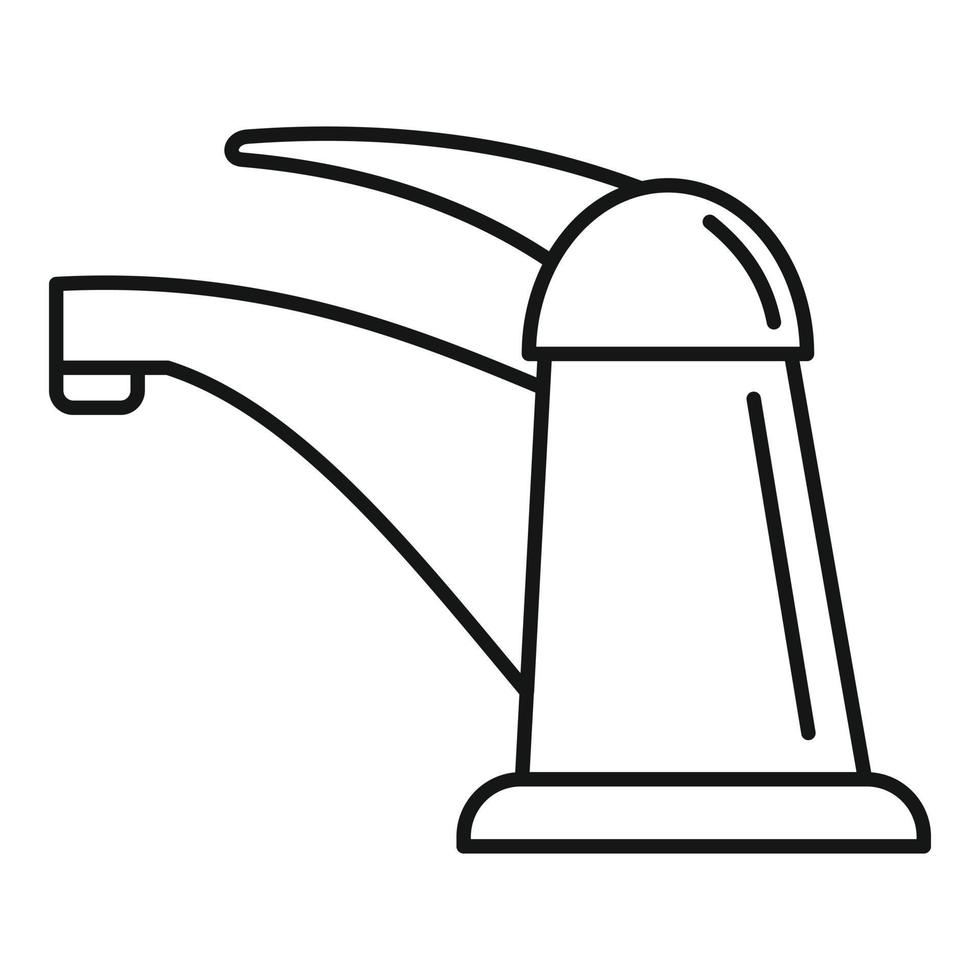 rena vatten kran ikon, översikt stil vektor
