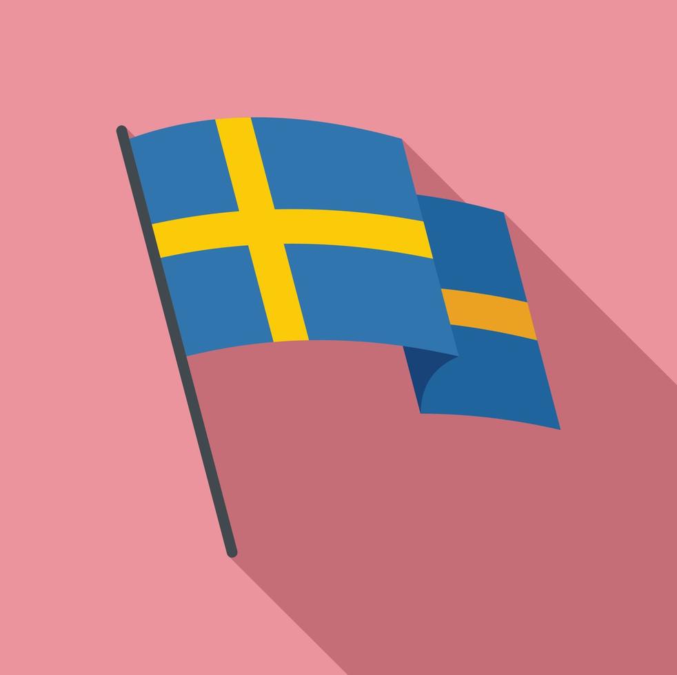 Sverige flagga ikon, platt stil vektor