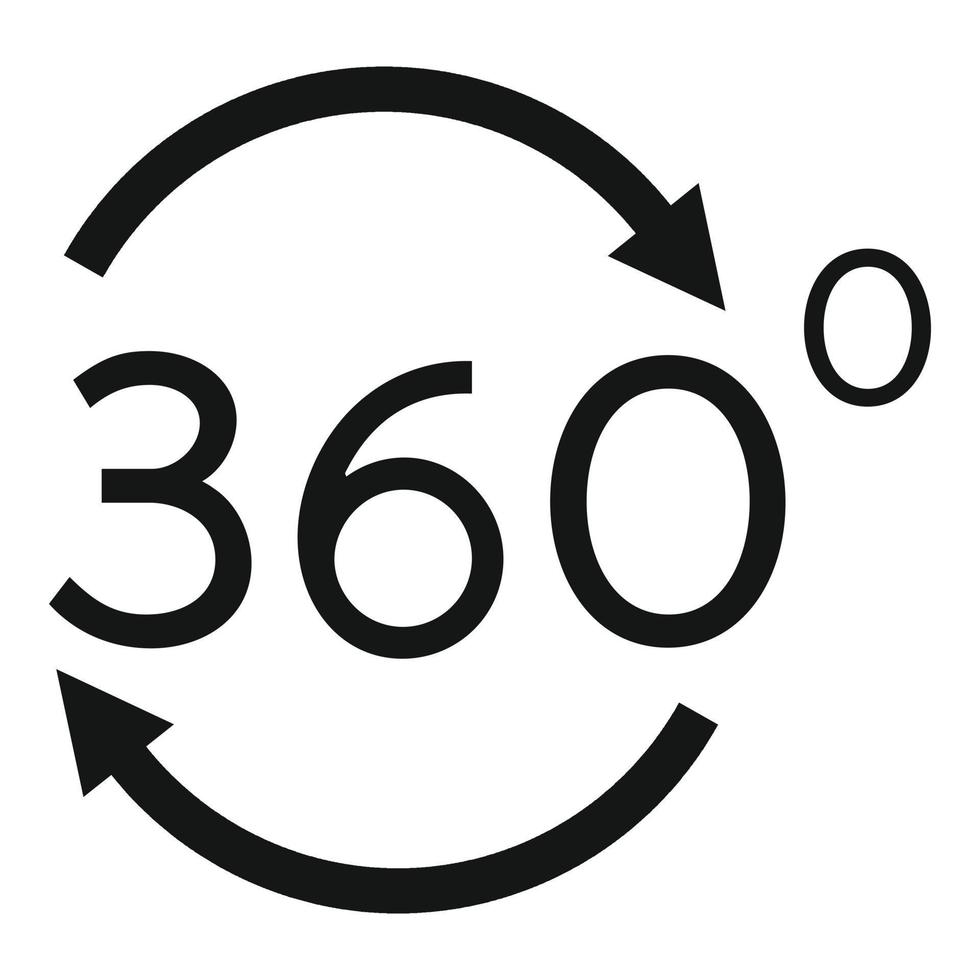 VR-Gehirn 360-Grad-Symbol, einfacher Stil vektor