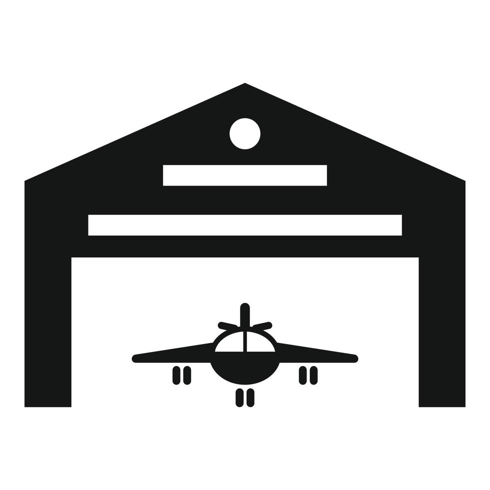 Air Fighter Hangar-Symbol, einfacher Stil vektor